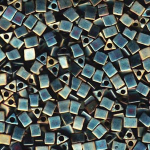 Matte Metallic Patina Iris Miyuki Sharp Triangle Beads 5/0
