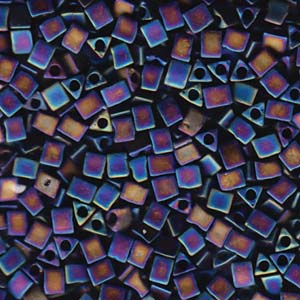 Matte Black AB Miyuki Sharp Triangle Beads 5/0