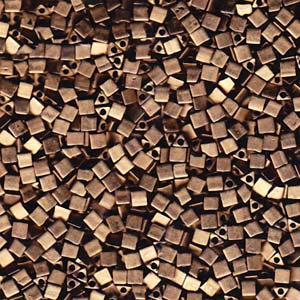 Matte Metallic Dark Bronze Miyuki Sharp Triangle Beads 8/0