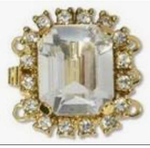 CLSP47 Elegant Elements Three Strand Clasp - Square Crystal