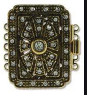 CLSP96 Elegant Elements 5 Strand Clasp - Antique Pewter