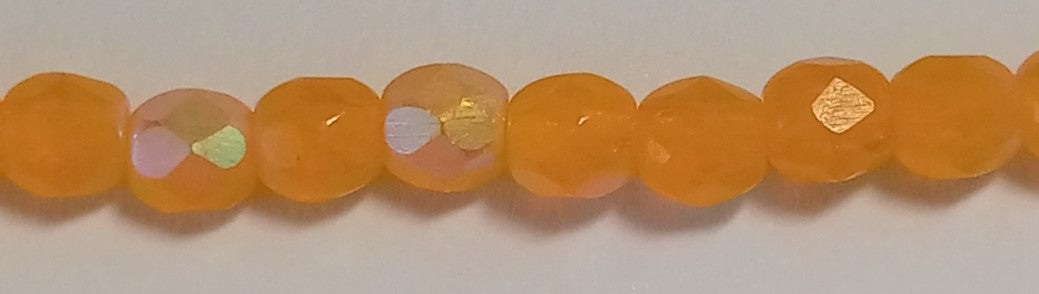 3MM Goldenrod AB Czech Glass Fire Polished Beads