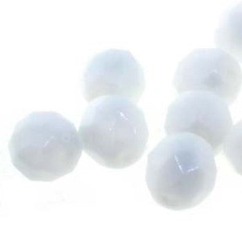 4MM Chalk Czech Glass Fire Polished Beads