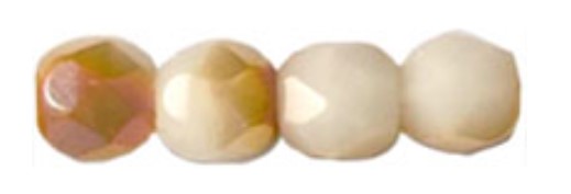 3MM Milky Jonquil Celsian Czech Glass Fire Polished Beads