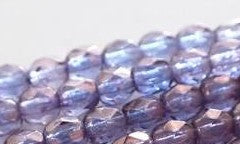 4MM Lumi Amethyst Czech Glass Fire Polished Beads