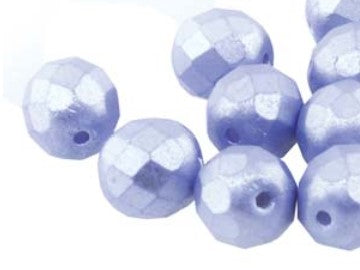 4MM Pastel Light Sapphire Czech Glass Fire Polished Beads