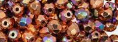 3MM Copper Plated AB Czech Glass Fire Polish