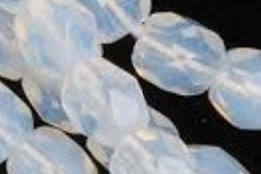 4MM White Opal Czech Glass Fire Polished Beads