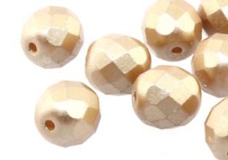 6MM Pastel Amber Fire Polished Czech Glass Beads