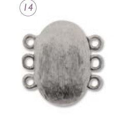 CLSP173SP-3 Elegant Elements 17x11mm Rhodium Plated Magnetic 3 Strand