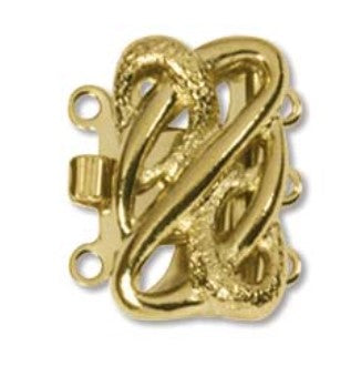 CLSP50GP Elegant Elements Clasp 13x17mm 3 Strand