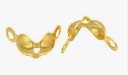 3.5mm Clamshell Bead Tip Gold Plated, Hole 1.5MM