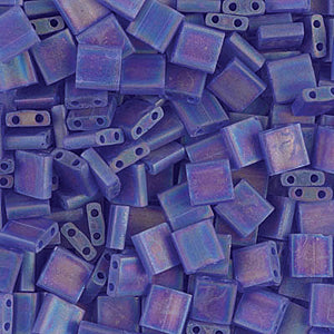 Transparent Cobalt AB Miyuki Tila Seed Beads - Full Cut