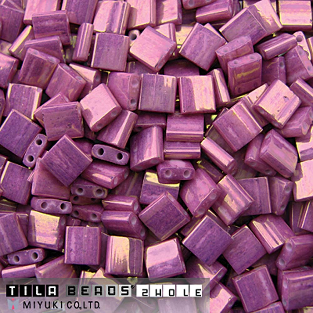 Opaque Dark Orchid Luster Miyuki Tila Seed Beads - Full Cut