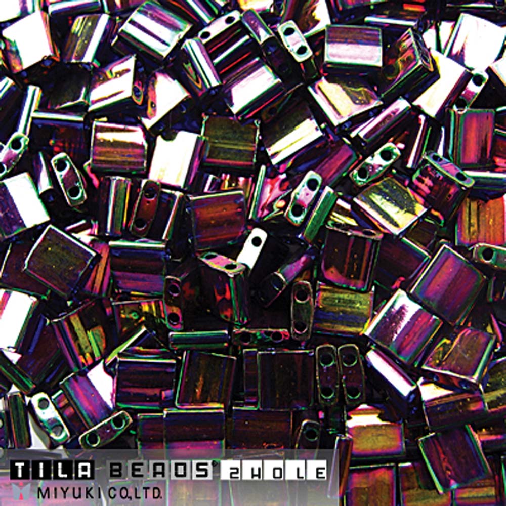 Bronze Metallic Iris Luster Miyuki Tila Seed Beads - Full Cut