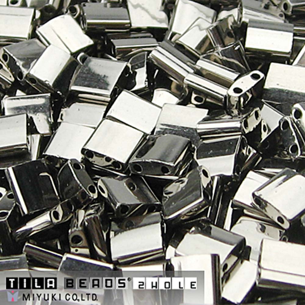 Nickel Plated Miyuki Tila Seed Beads - Full Cut
