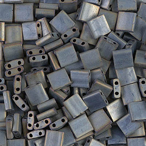 Matte Metallic Silver Grey Miyuki Tila Seed Beads - Full Cut
