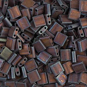 Matte Metallic Copper Miyuki Tila Seed Beads - Full Cut