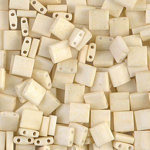 Matte Cream Miyuki Tila Seed Beads - Full Cut