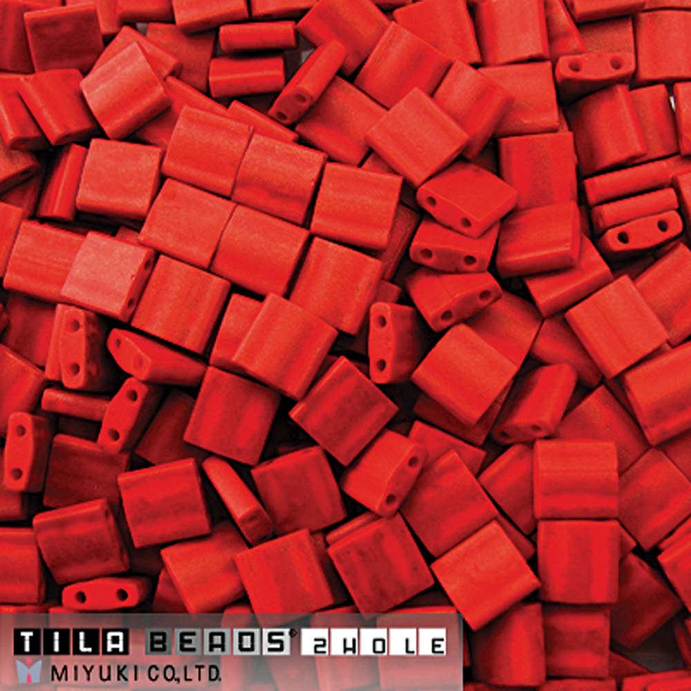 Matte Metallic Dark Maroon Miyuki Tila Seed Beads - Full Cut