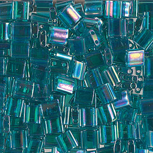 Transparent Teal AB Miyuki Tila Seed Beads - Full Cut