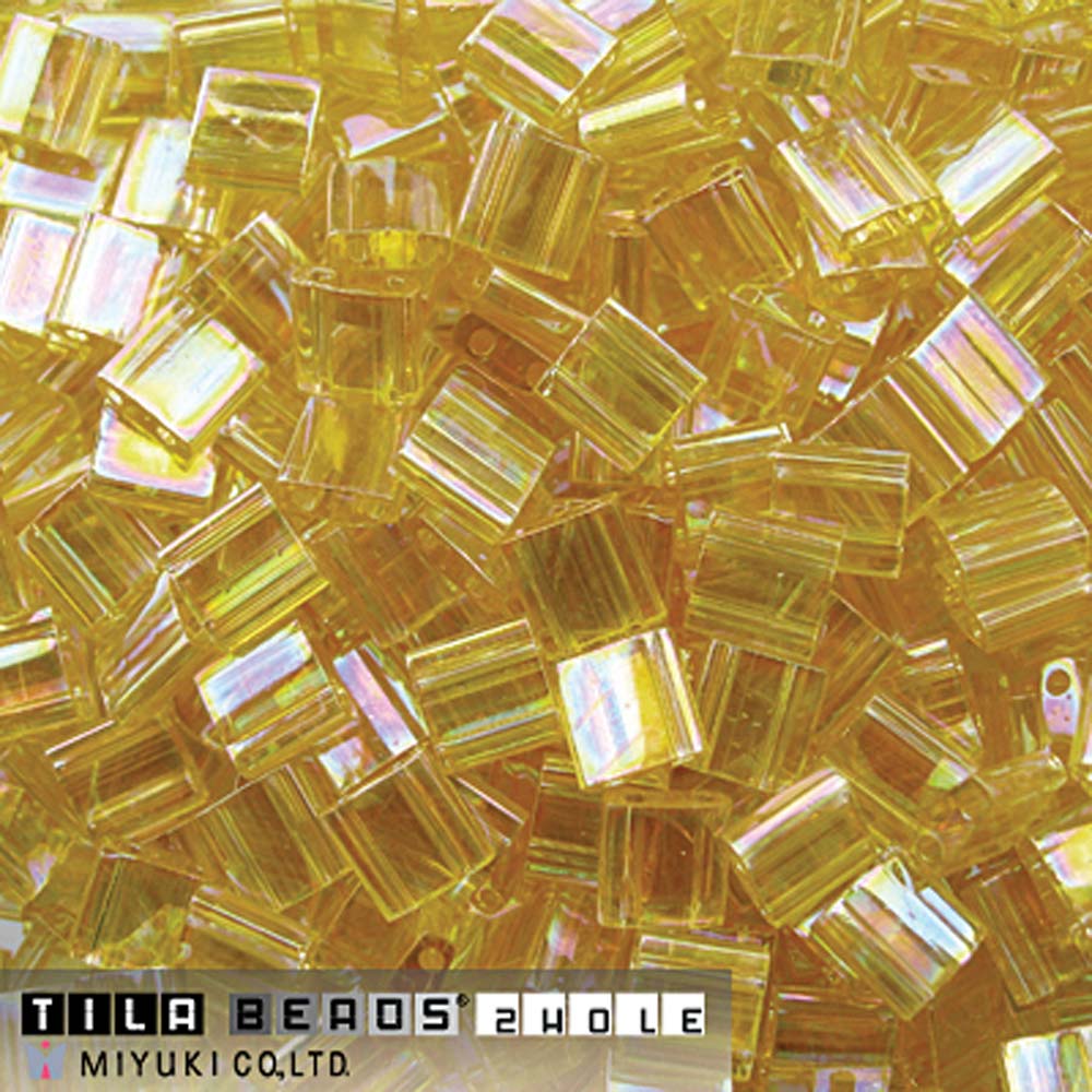 Transparent Light Topaz AB Miyuki Tila Seed Beads - Full Cut