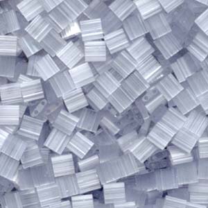 Silk Pale Light Gray Miyuki Tila Seed Beads - Full Cut
