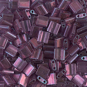 Light Amethyst Gold Luster Miyuki Tila Seed Beads - Full Cut