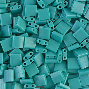 Opaque Turquoise Green Miyuki Tila Seed Beads - Full Cut