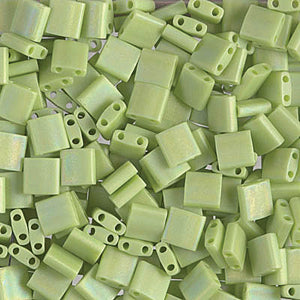 Matte Opaque Chartreuse AB Miyuki Tila Seed Beads - Full Cut