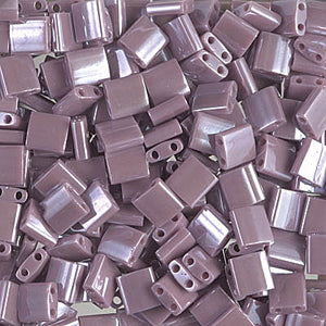 Opaque Mauve Luster Miyuki Tila Seed Beads - Full Cut