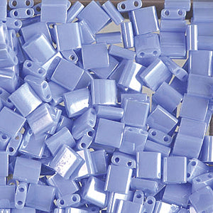 Opaque Light Periwinkle Luster Miyuki Tila Seed Beads - Full Cut