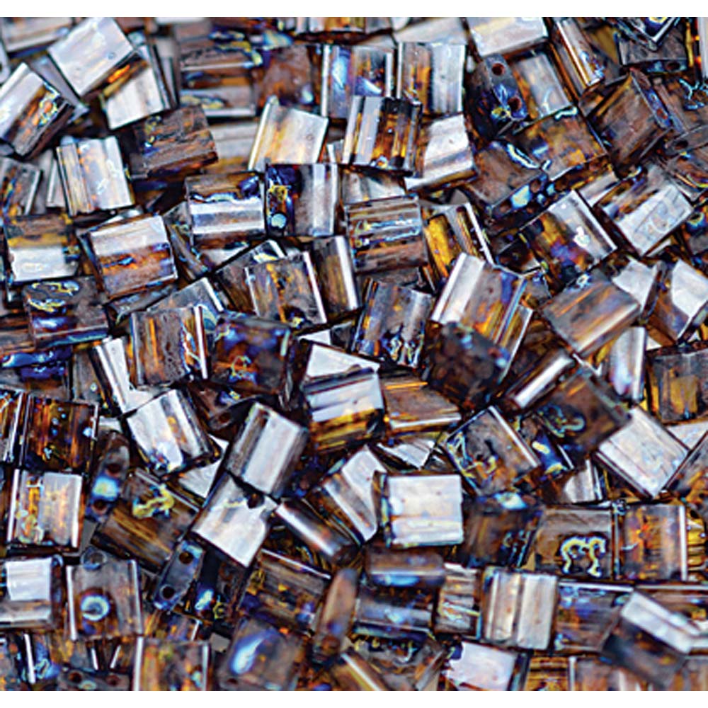 Picasso Dark Amber Miyuki Tila Seed Beads - Full Cut