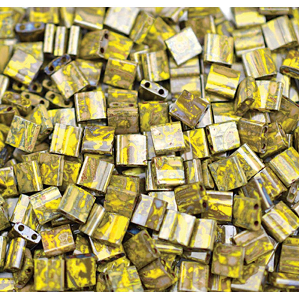 Picasso Opaque Yellow Miyuki Tila Seed Beads - Full Cut