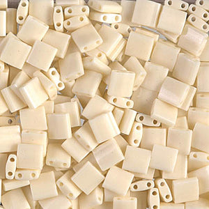Ivory Pearl Ceylon Luster Miyuki Tila Seed Beads - Full Cut