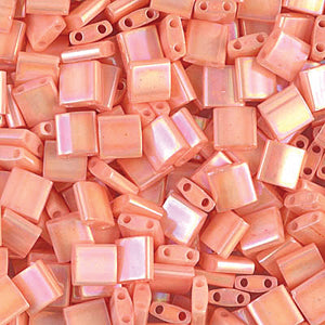 Semi-Matte Opaque Salmon Miyuki Tila Seed Beads - Full Cut