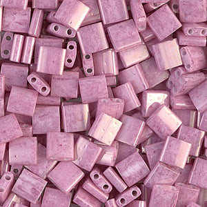 Opaque Antique Rose Luster Miyuki Tila Seed Beads - Full Cut