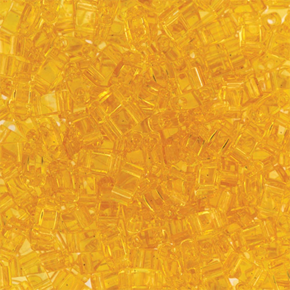 Pale Topaz Miyuki Tila Seed Beads - Half Cut