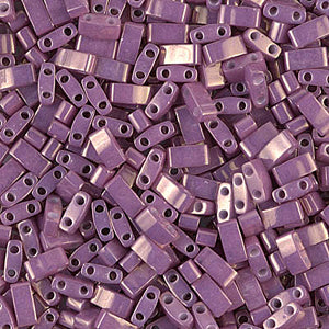 Opaque Dark Orchid Luster Miyuki Tila Seed Beads - Half Cut