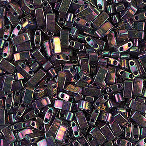 Plum Gold Luster Miyuki Tila Seed Beads - Half Cut