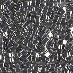 Palladium Plated Miyuki Tila Seed Beads - Half Cut