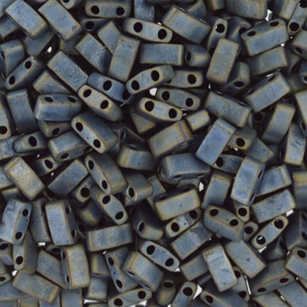 Matte Metallic Silver Miyuki Tila Seed Beads - Half Cut