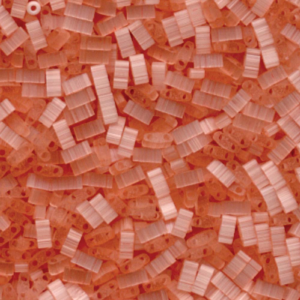 Silk Pale Coral Miyuki Tila Seed Beads - Half Cut