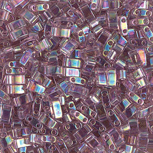 Transparent Smoky Amethyst AB Miyuki Tila Seed Beads - Half Cut