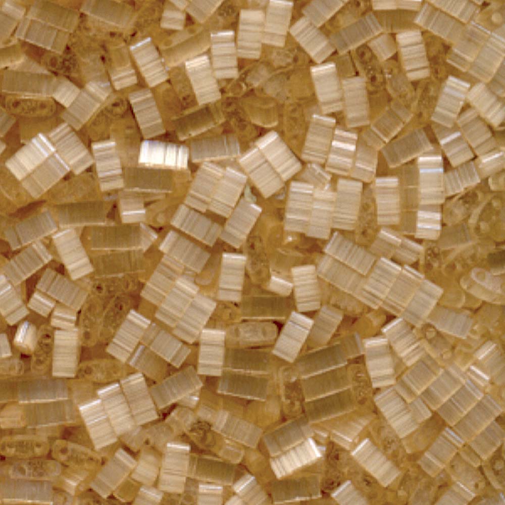 Silk Pale Light Orange Miyuki Tila Seed Beads - Half Cut