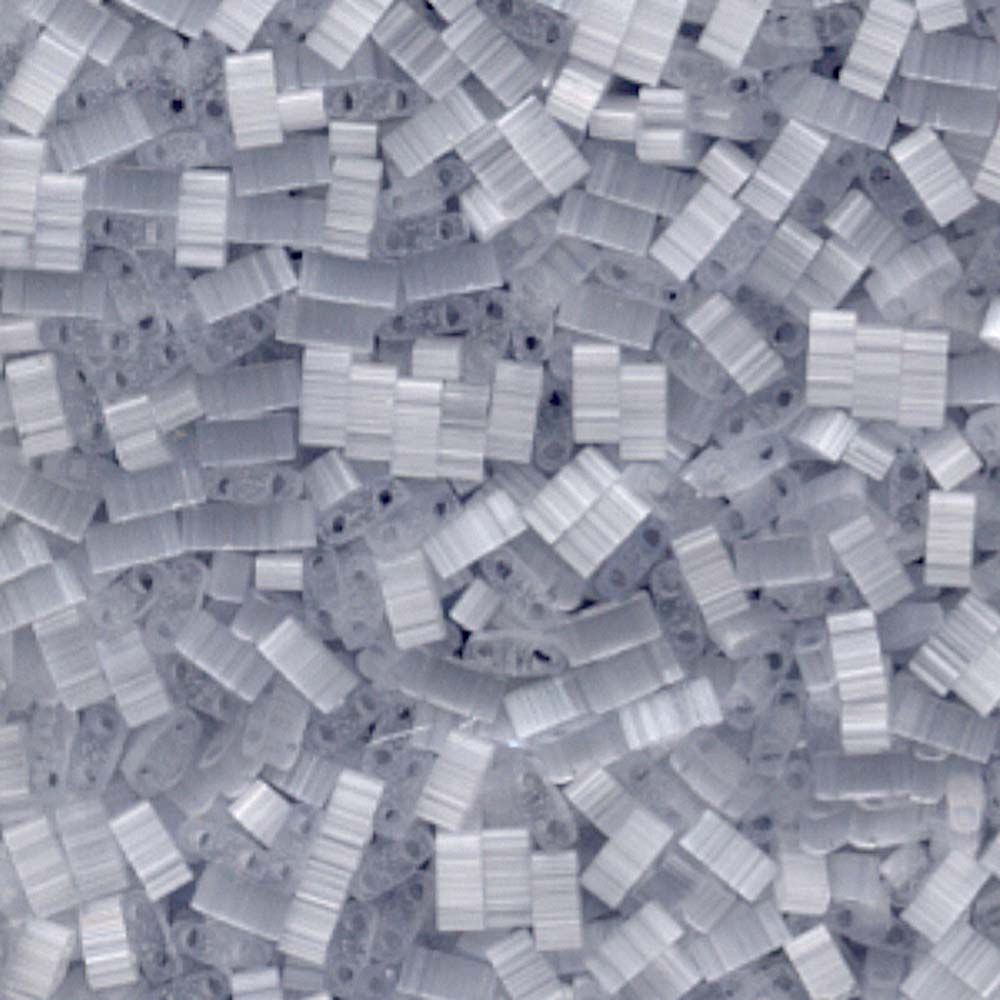 Silk Pale Light Grey Miyuki Tila Seed Beads - Half Cut