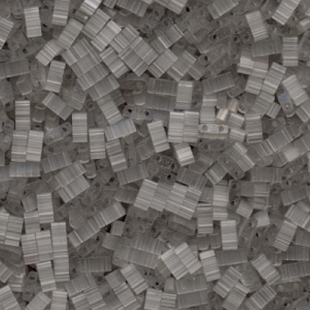 Silk Pale Grey Miyuki Tila Seed Beads - Half Cut
