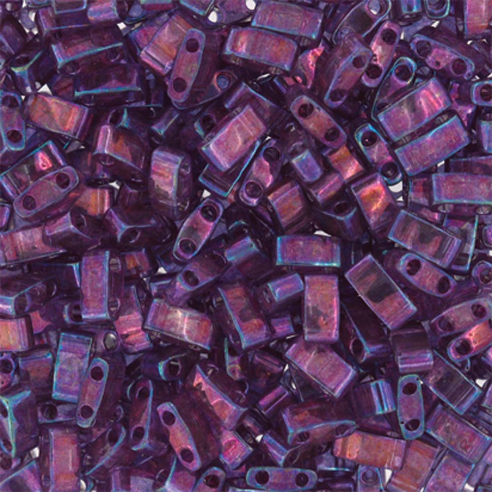Light Amethyst Gold Luster Miyuki Tila Seed Beads - Half Cut