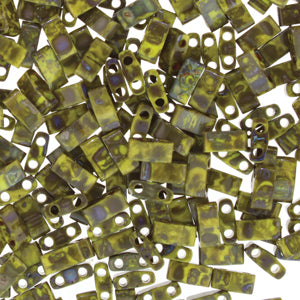 Picasso Opaque Yellow Miyuki Tila Seed Beads - Half Cut