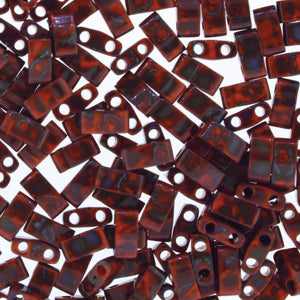 Picasso Opaque Orange Miyuki Tila Seed Beads - Half Cut